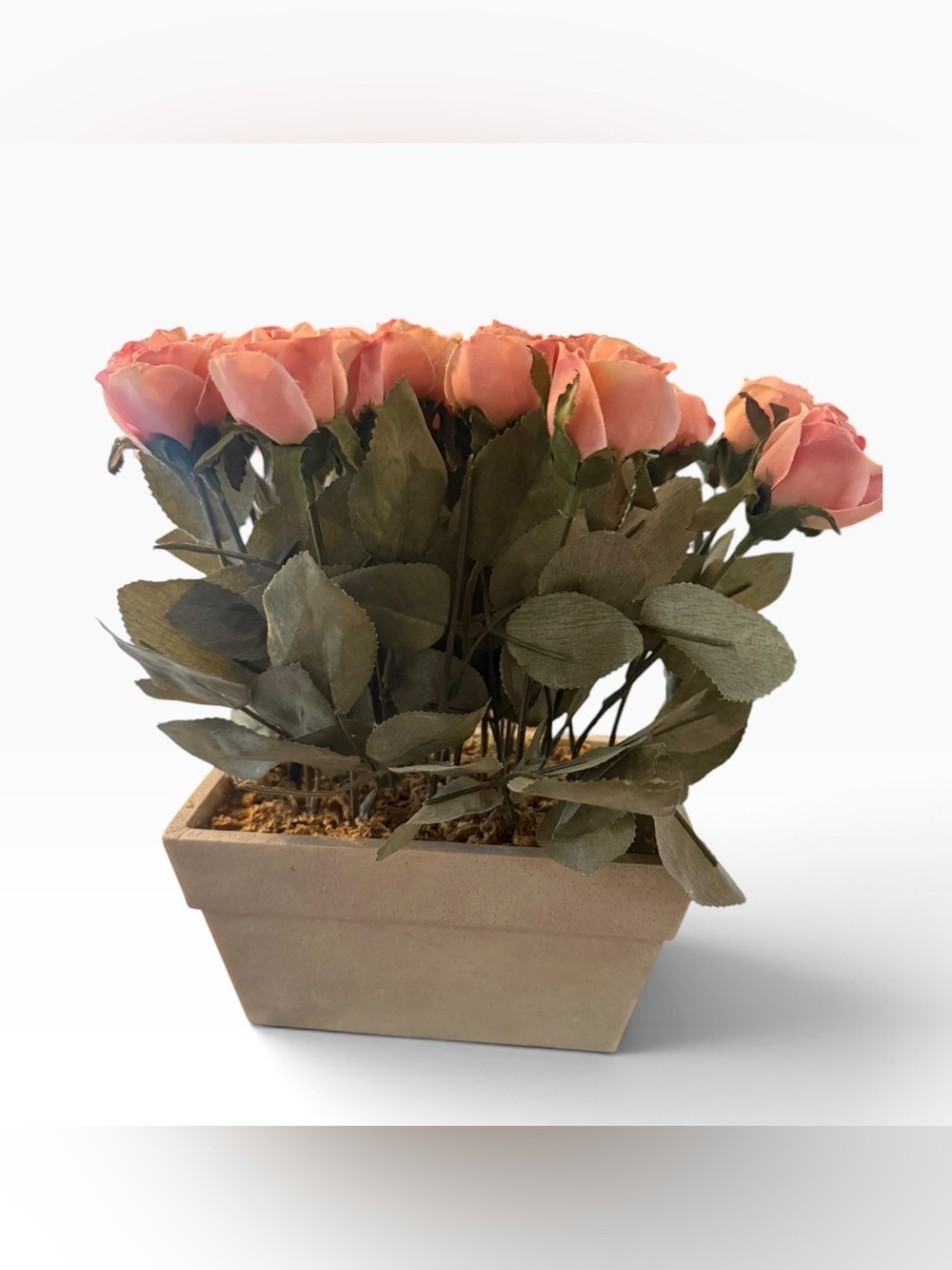 Top Design Blush Pink Faux Rose Floral Arrangement